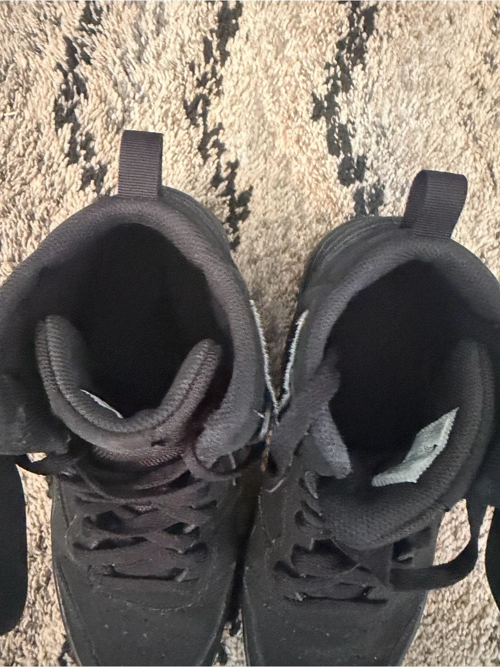 Nike Black High-Top Strap Lace-Up Sneakers